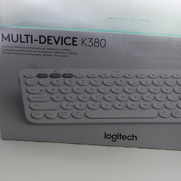 Logitech K380 Multi-Device Spanish, Bluetooth Keyboard - Off-White, (Espanol) - Picture 1 of 8